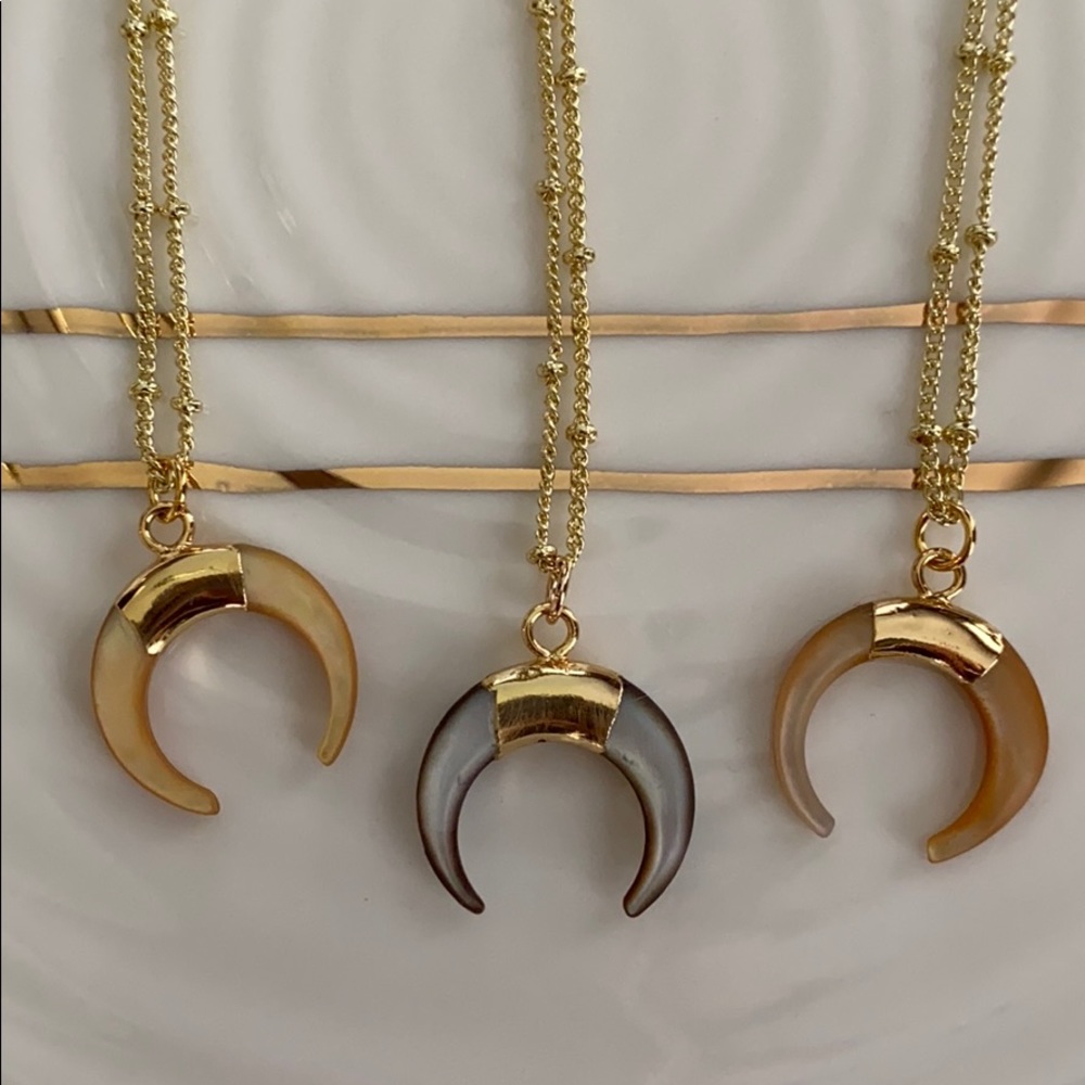 Crescent Carved Shell Choker